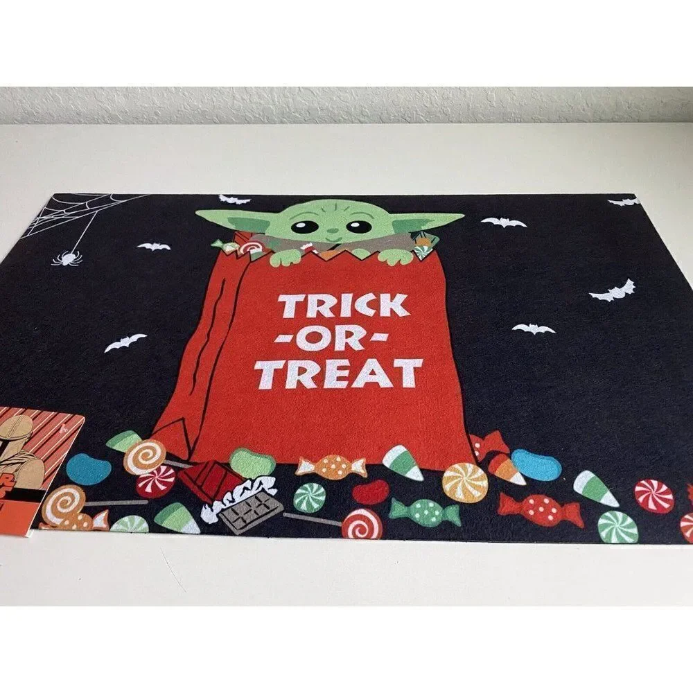 Star Wars Baby Yoda Rubber Mat Grogu Halloween Trick‎ Or Treat Mandalorian NEW